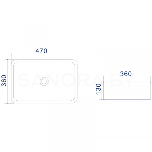 Накладной умывальник Uptrend Aura TR4565-7