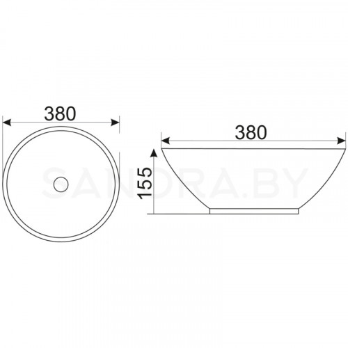 Раковина накладная CeramaLux N 9002-8