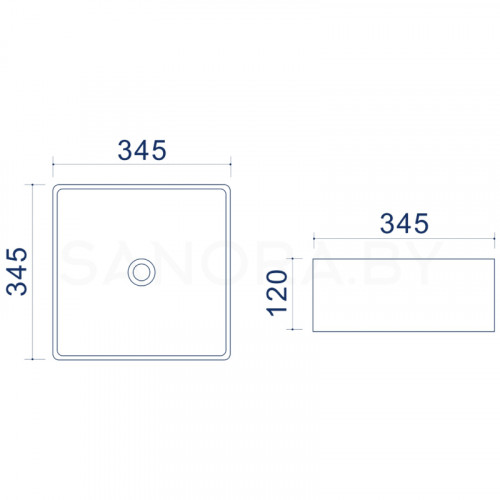 Накладной умывальник Uptrend Roma Square TR41314-6