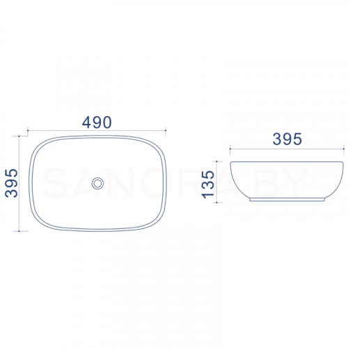 Накладной умывальник Uptrend Hermosa TR41286-7