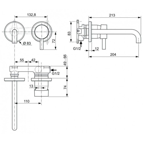 Смеситель для раковины Ideal Standard Ceraline A6938XG-2
