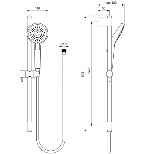Душевой гарнитур Ideal Standard IdealRain B2233AA-1
