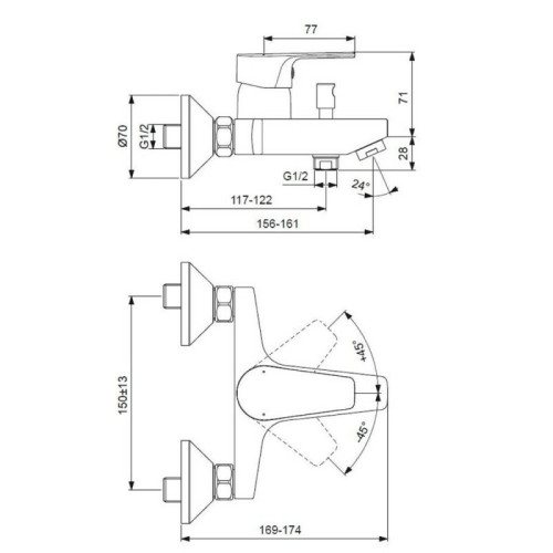 Комплект смесителей для ванны Ideal Standard Esla BC264AA-2