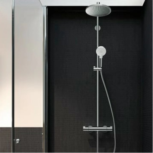 Душевая система Hansgrohe Crometta S 240 1jet Showerpipe хром, с термостатом 27267000-1