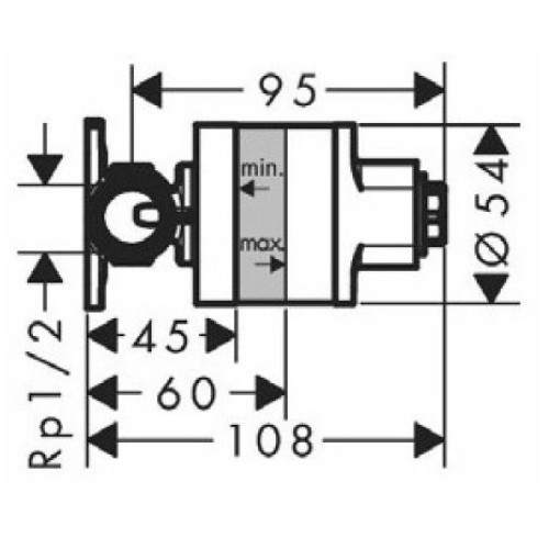 Скрытая часть для гигиенического смесителя Hansgrohe 29235180-1