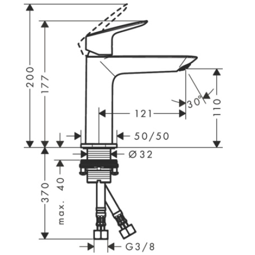 Смеситель Hansgrohe Logis Fine 110 71252000 с донным клапаном-2