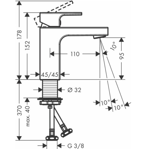 Смеситель Hansgrohe Vernis Shape 100 71569000-1
