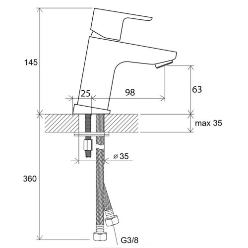 Смеситель Ravak 10° TD 012.00 X070064 без донного клапана-1