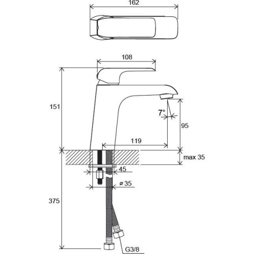 Смеситель Ravak Flat FL 014.00 X070118 без донного клапана-1