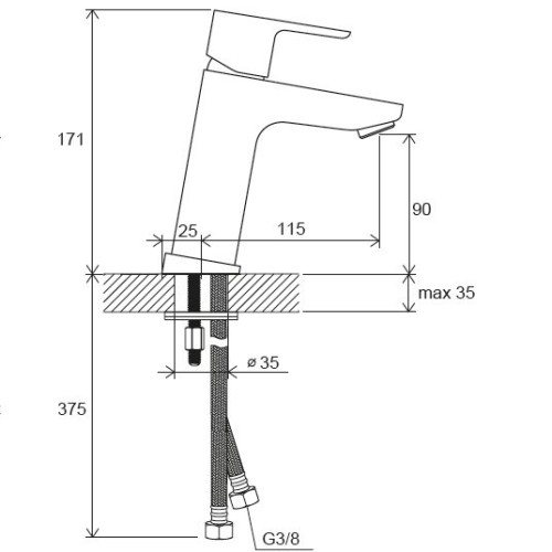 Смеситель Ravak 10° TD F 014.00 X070129 без донного клапана-1