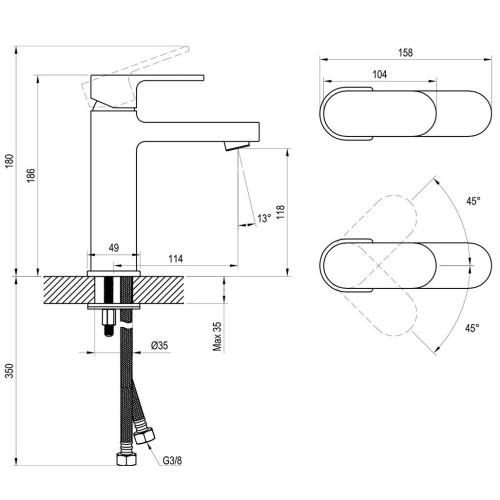 Смеситель Ravak Chrome 014.20BLM X070428 без донного клапана-1