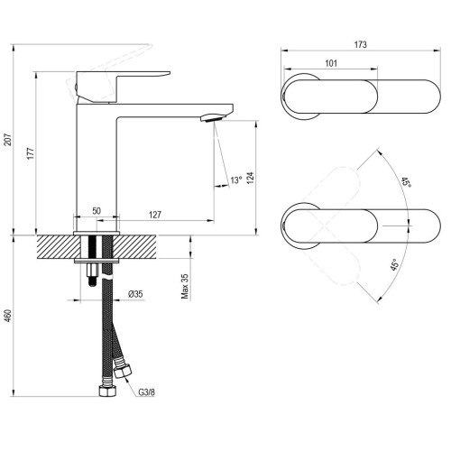 Смеситель Ravak Chrome CR II 014.00CR X070446 без донного клапана-1