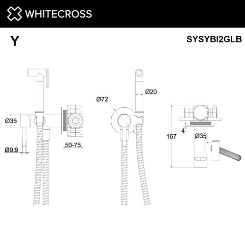 Гигиенический душ Whitecross Y SYSYBI2GLB (брашированное золото)-2