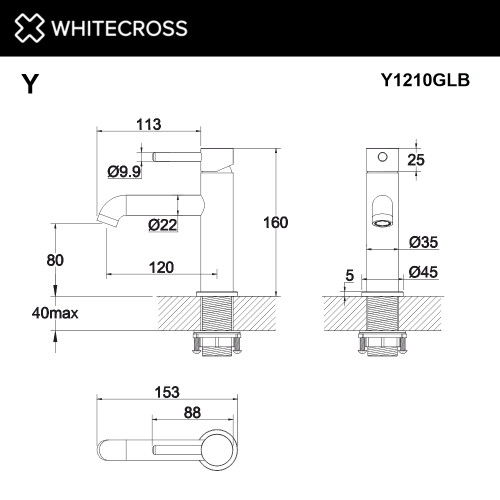 Смеситель Whitecross Y Y1210GLB (брашированное золото)-1