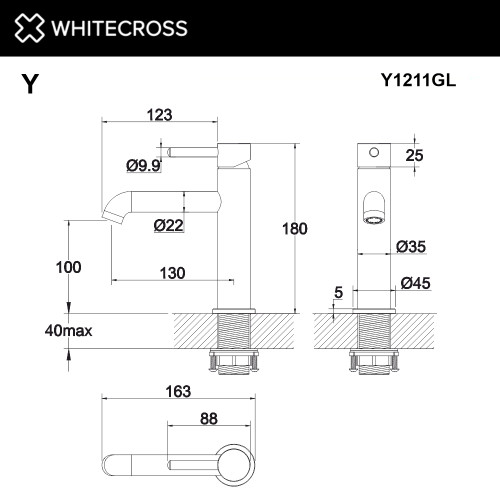 Смеситель Whitecross Y Y1211GL (золото)-1