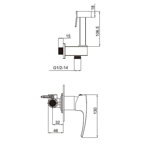 Встроенный гигиенический душ Gappo G7207-1