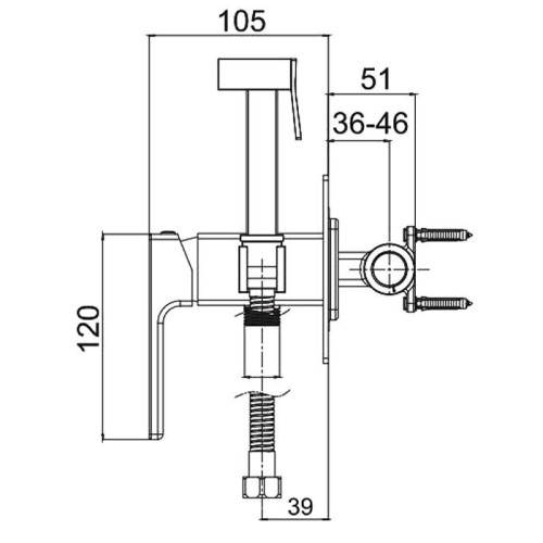 Встроенный гигиенический душ Gappo G7217-9-1