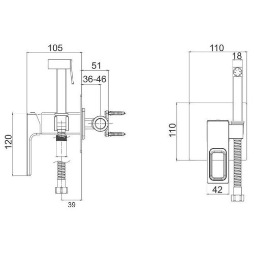 Встроенный гигиенический душ Gappo G7218-1