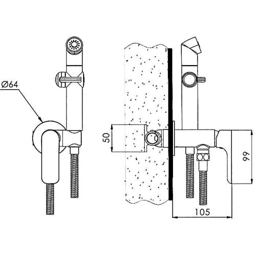 Встроенный гигиенический душ Gappo G7248-1-1