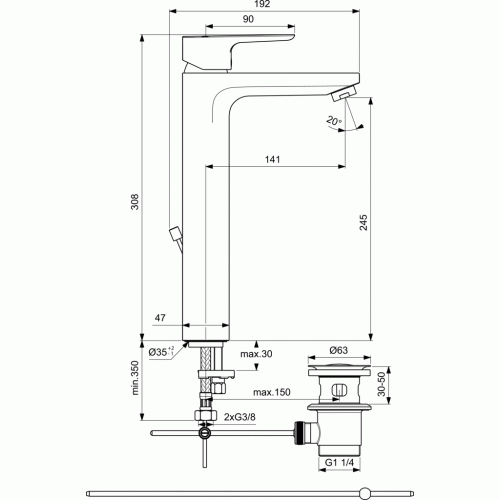 Смеситель Ideal Standard Ceraplan III BC561AA-1