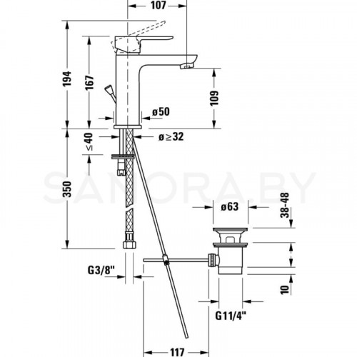 Смеситель Duravit A.1 M A11020001010-6