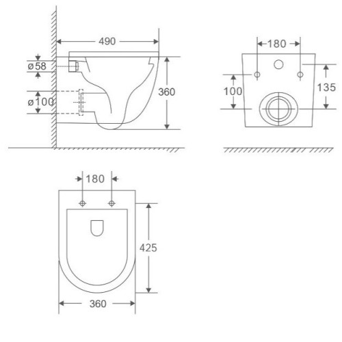 Унитаз подвесной Berges Okus Rimless 081127 с сиденьем, безободковый-6