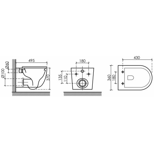Унитаз подвесной CeramicaNova Up CN4007 (смыв торнадо) с сиденьем микролифт-7