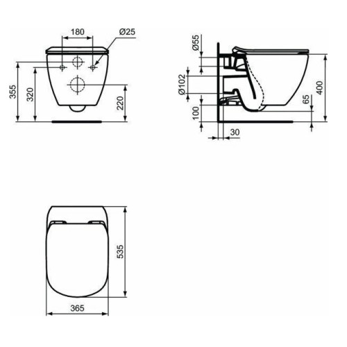 Унитаз подвесной Ideal Standard Tesi Aquablade T0079V3+T3527V3 + сиденье тонкое Soft-close-3