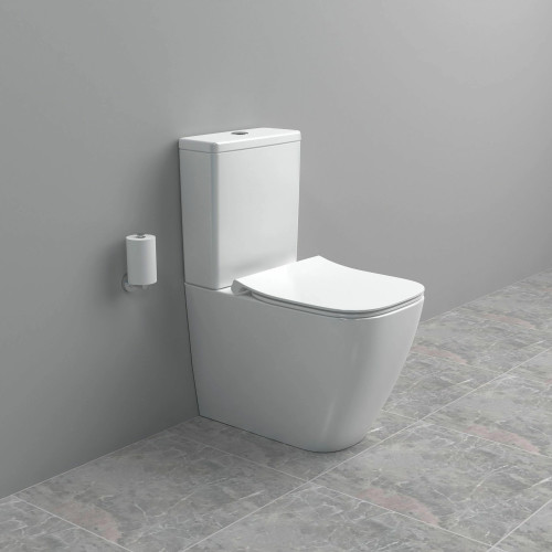 Напольный пристенный безободковый унитаз Ideal Standard i.Life S, T500001+T473501+T532901-6