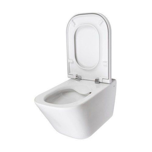 Подвесной унитаз Roca The Gap Clean Rim 34647L000 с крышкой SoftClose 80147200B Supralit®-1