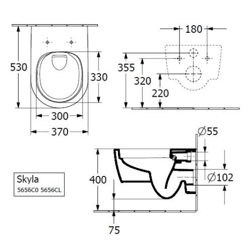 Подвесной унитаз Villeroy&Boch Skyla 5656CL01 с технологией TwistFlush, с сиденьем SoftClose-5