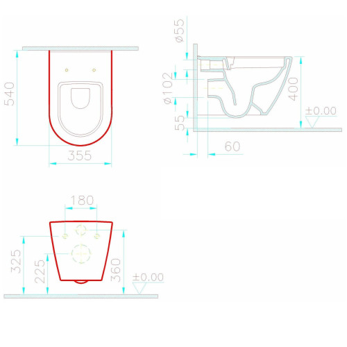 Унитаз подвесной Vitra Sanibelle SmoothFlush с пневмокрышкой 7551B003-0075+801-003-019-1