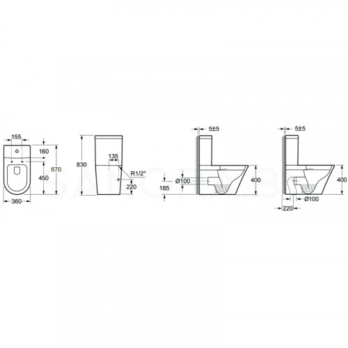 Напольный унитаз Lavinia Boho Biore Rimless 3304001R-6