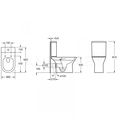 Напольный унитаз Lavinia Boho Elegant Rimless 3308002R-5