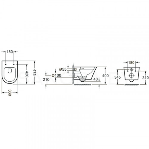 Подвесной унитаз Lavinia Boho Biore Compacto Rimless 330402CR-6