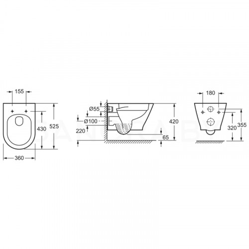 Подвесной унитаз Lavinia Boho Elegant Rimless 3308001R-5