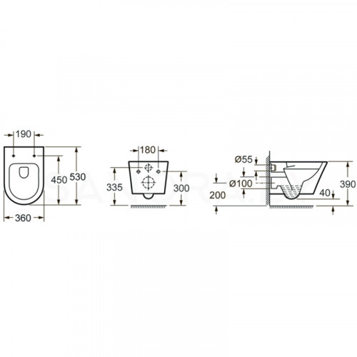 Подвесной унитаз Lavinia Boho Biore Rimless 3304003R-6