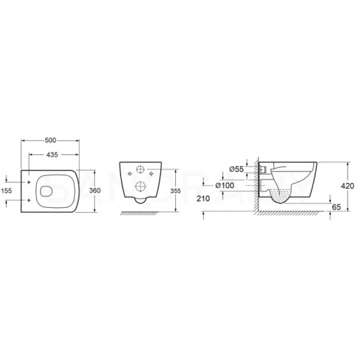 Подвесной унитаз Lavinia Boho Aveo Rimless 3306002R-6