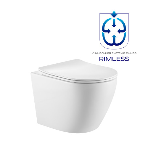 Унитаз подвесной PRATO Бьянко (римлесс)-1