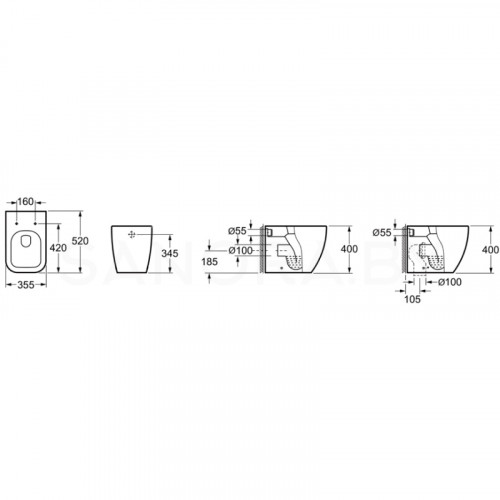 Приставной унитаз Lavinia Boho One 33020050-6
