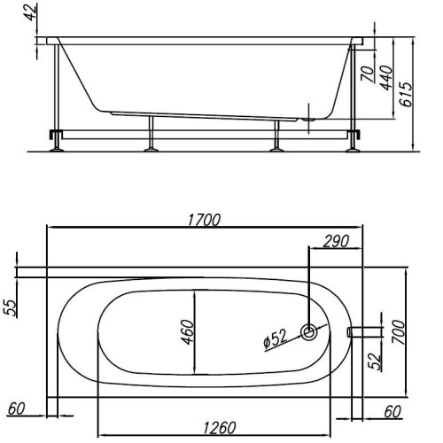 Акриловая ванна Kolpa-San Tamia 170x70-1