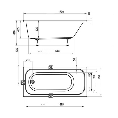 Акриловая ванна Ravak CHROME 170x75 C741000000-3