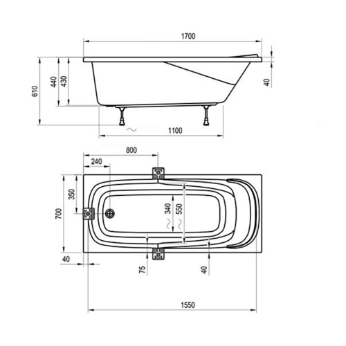 Акриловая ванна Ravak VANDA II 170x70 CP21000000-3