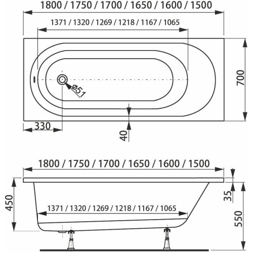 Акриловая ванна VagnerPlast Kasandra 160х70 VPBA167KAS2X-04-1