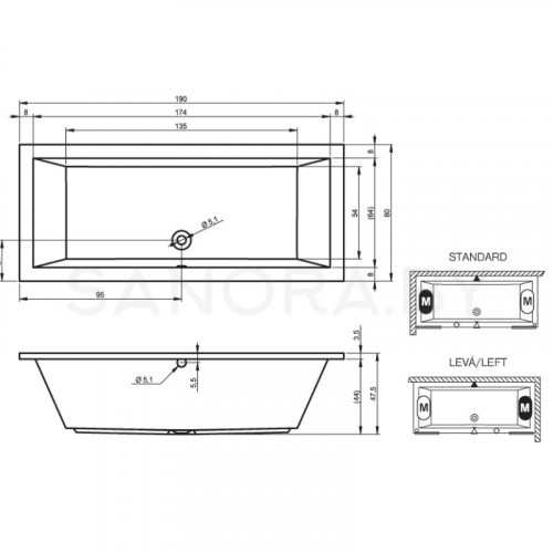 Акриловая ванна Riho Lusso 190x80-3