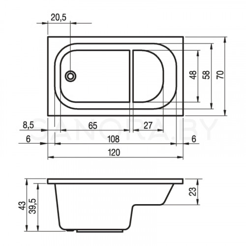 Акриловая ванна Riho Petit 120x70-1