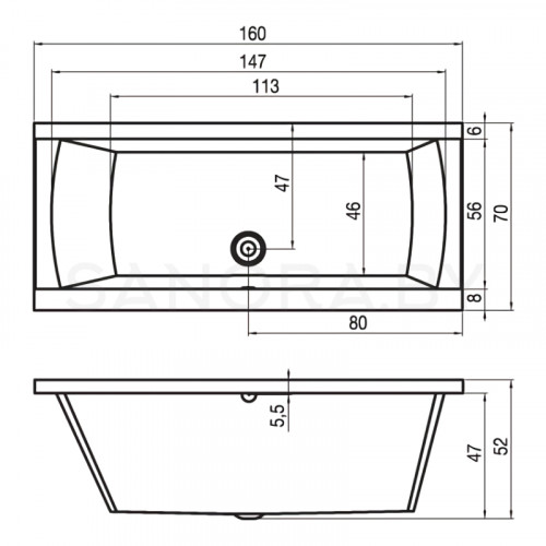 Акриловая ванна Riho Julia 160x70-2