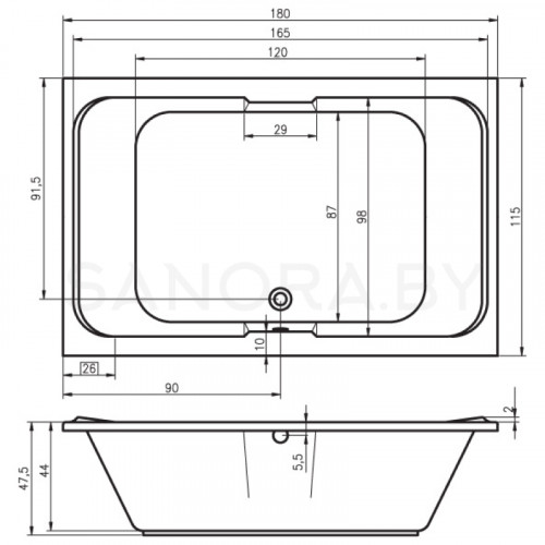Акриловая ванна Riho Sobek 180x115-2