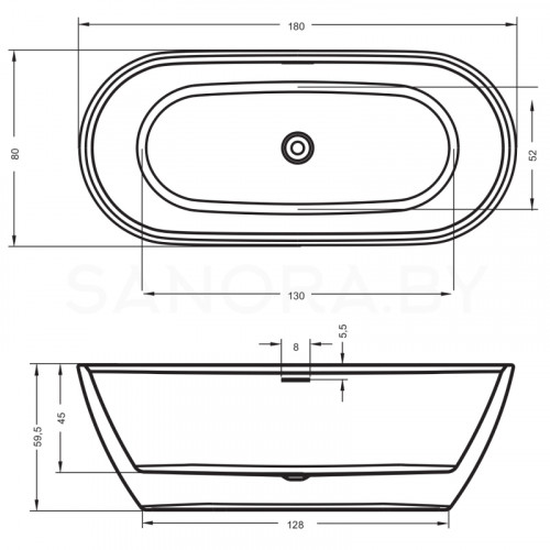 Акриловая ванна Riho Inspire 180х80 B085001005-4