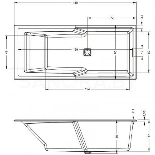 Акриловая ванна Riho Still Shower 180x80 B103001005-2